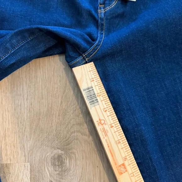 NWT Judy Blue Straight Leg Jeans 13/31 Blue Dark Wash High Rise Stretch Raw Hem - Picture 13 of 16